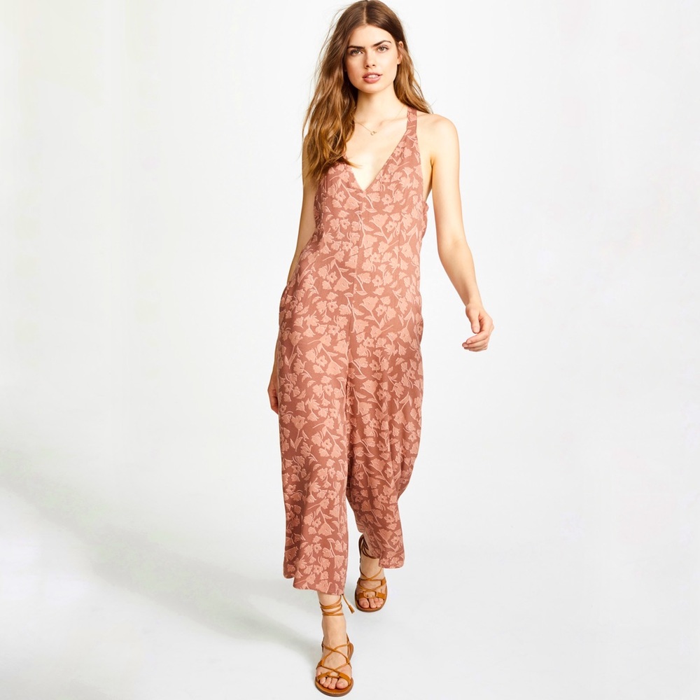 Knot Sisters Petty Floral Cropped Jumpsuit